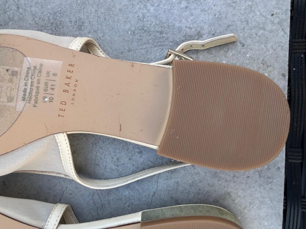 Ted Baker Lili Rose Ivory Floral Slingback Flats Size 10 - Picture 7 of 7